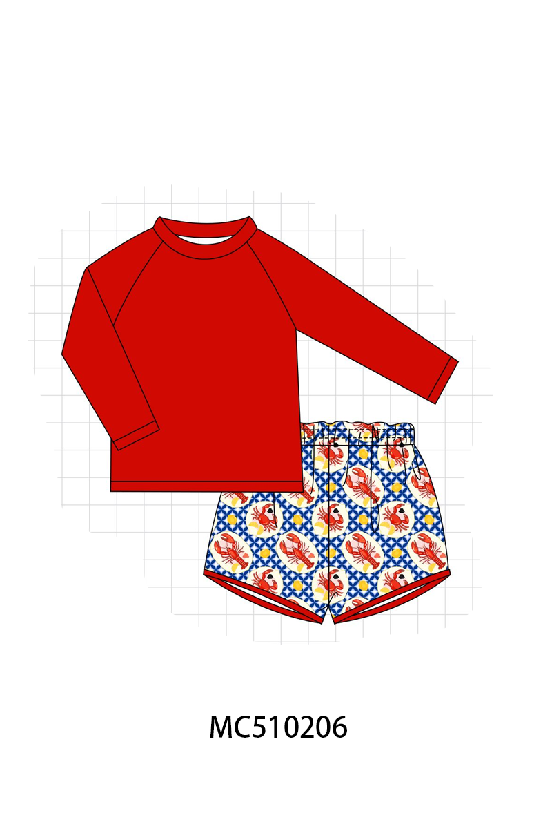 PO71 Red lobster crab lemon print collection