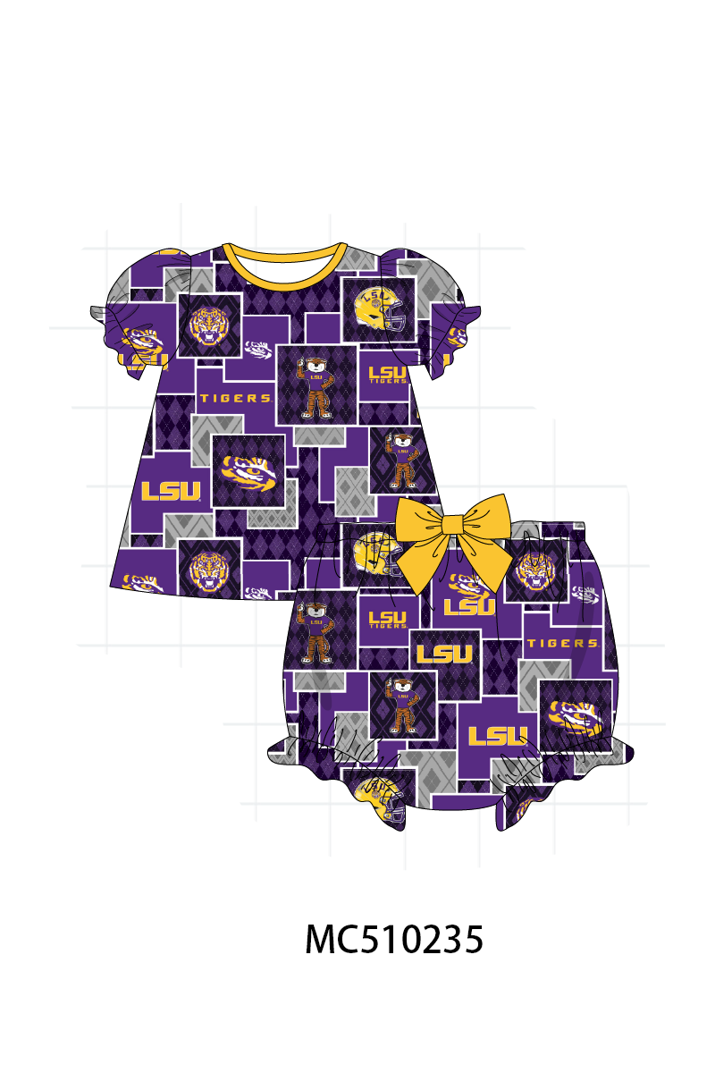 PO71 Purple LSU geaux tigers patchwork collection