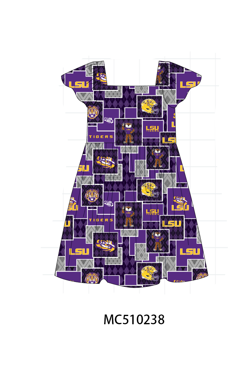 PO71 Purple LSU geaux tigers patchwork collection