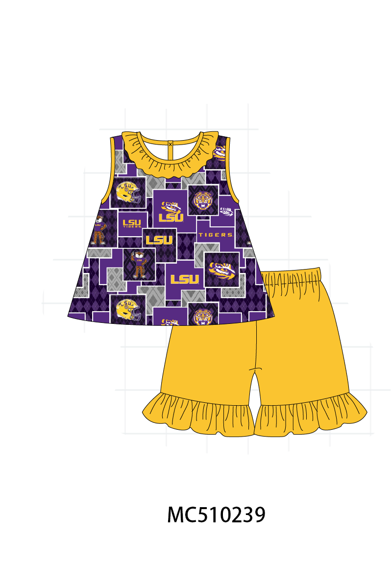 PO71 Purple LSU geaux tigers patchwork collection