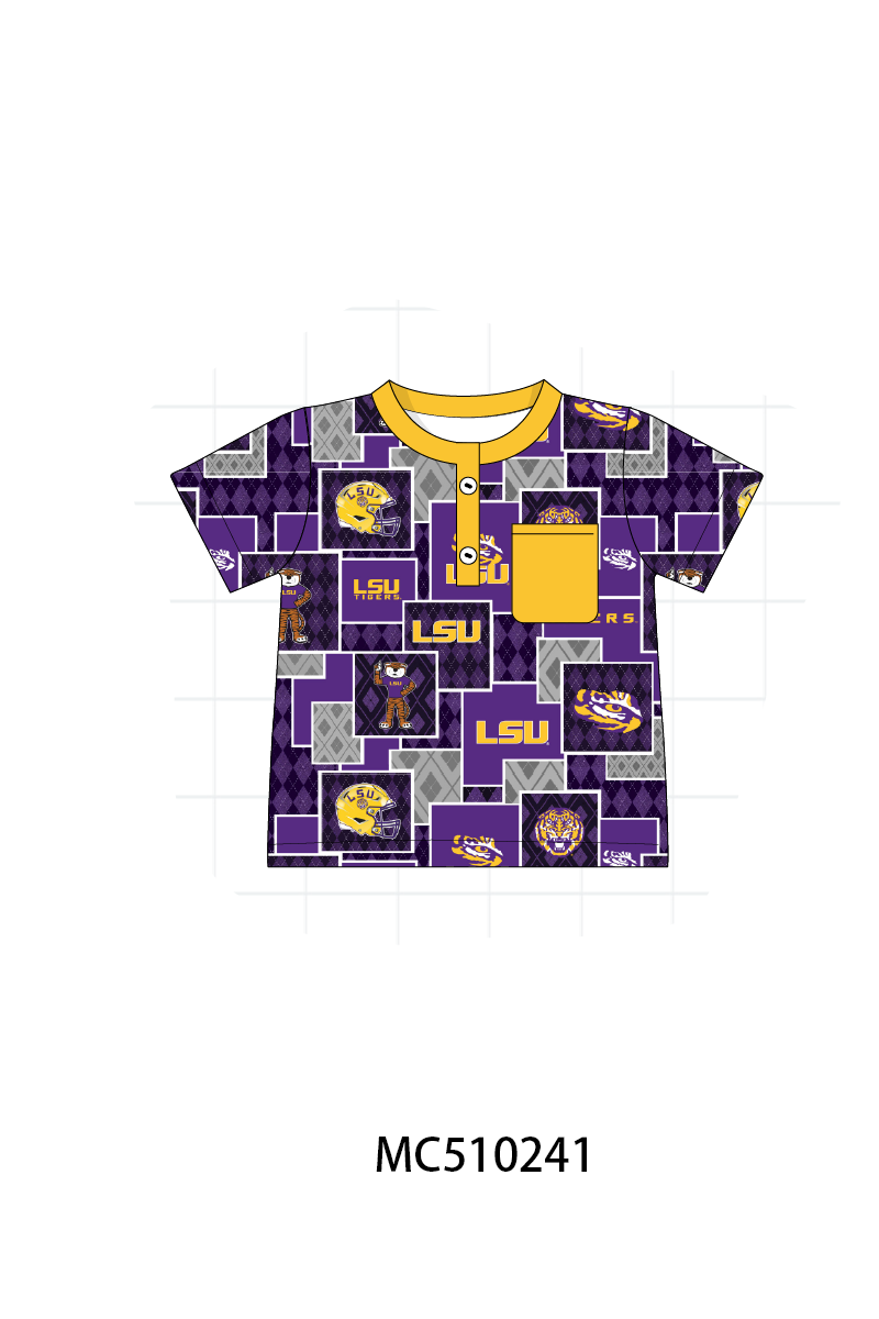 PO71 Purple LSU geaux tigers patchwork collection