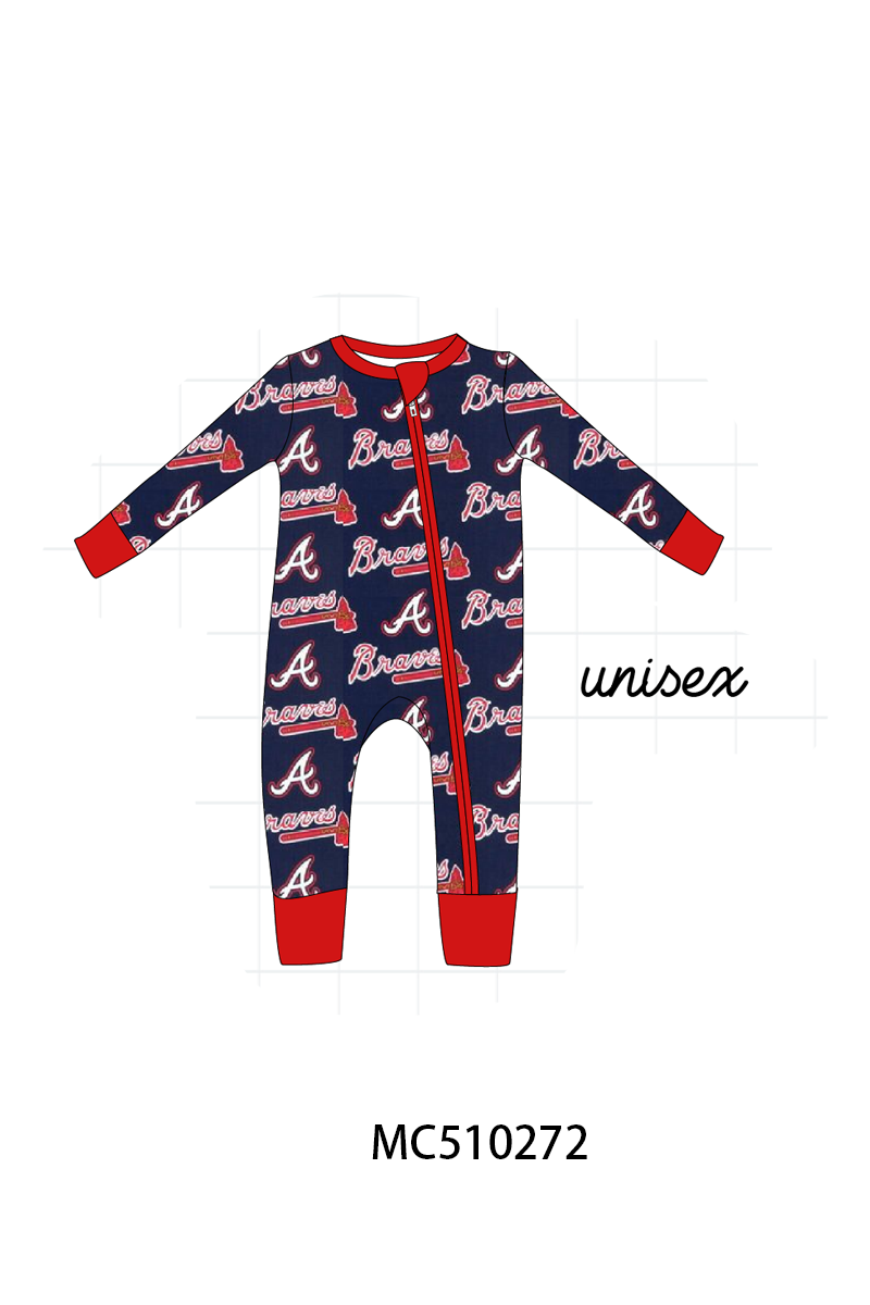 PO71 Navy Braves print bamboo collection