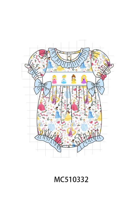 PO71 Blue character embroidery ruffle collection