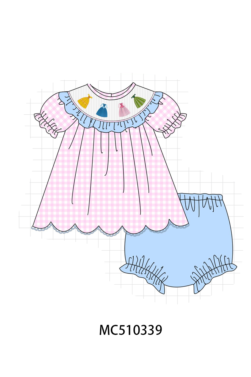 PO71 Pink princess smocked gingham collection
