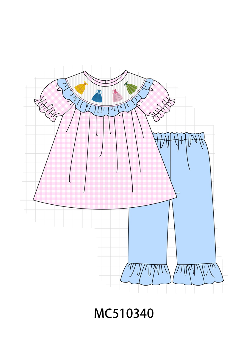 PO71 Pink princess smocked gingham collection