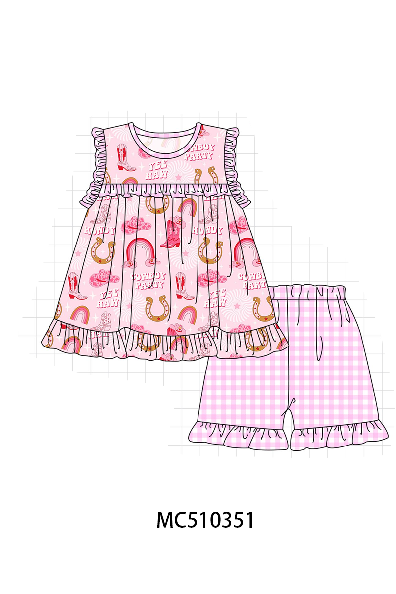 PO71 Pink cowboy party ruffle collection