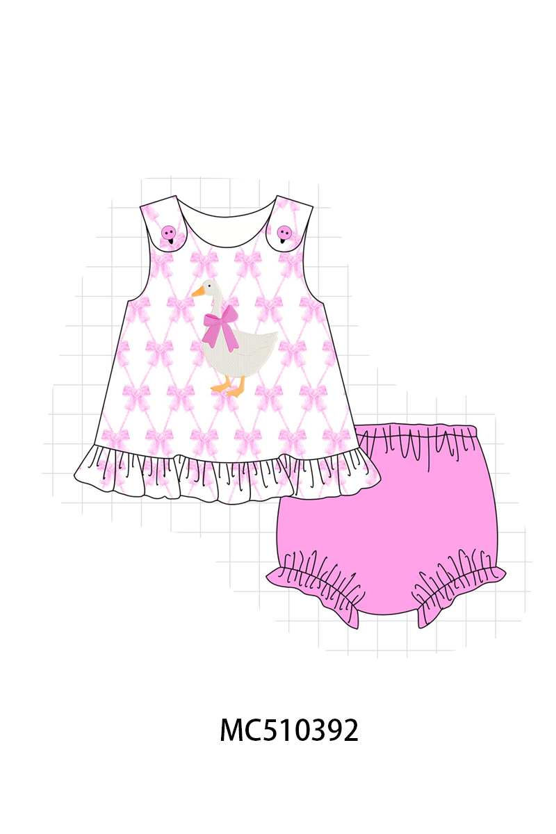 PO71 Pink bow goose applique collection