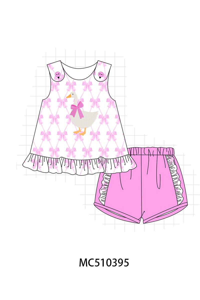 PO71 Pink bow goose applique collection