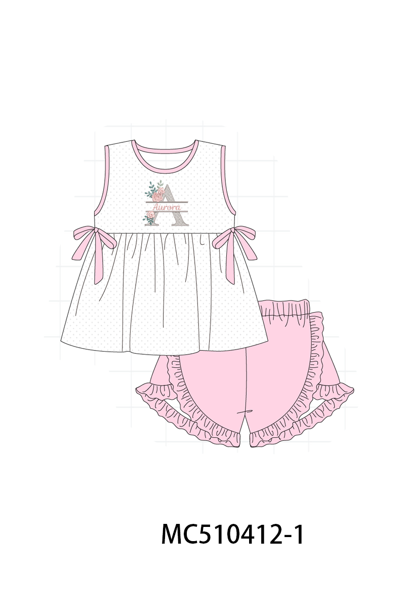 PO71 Pink monogram embroidery collection