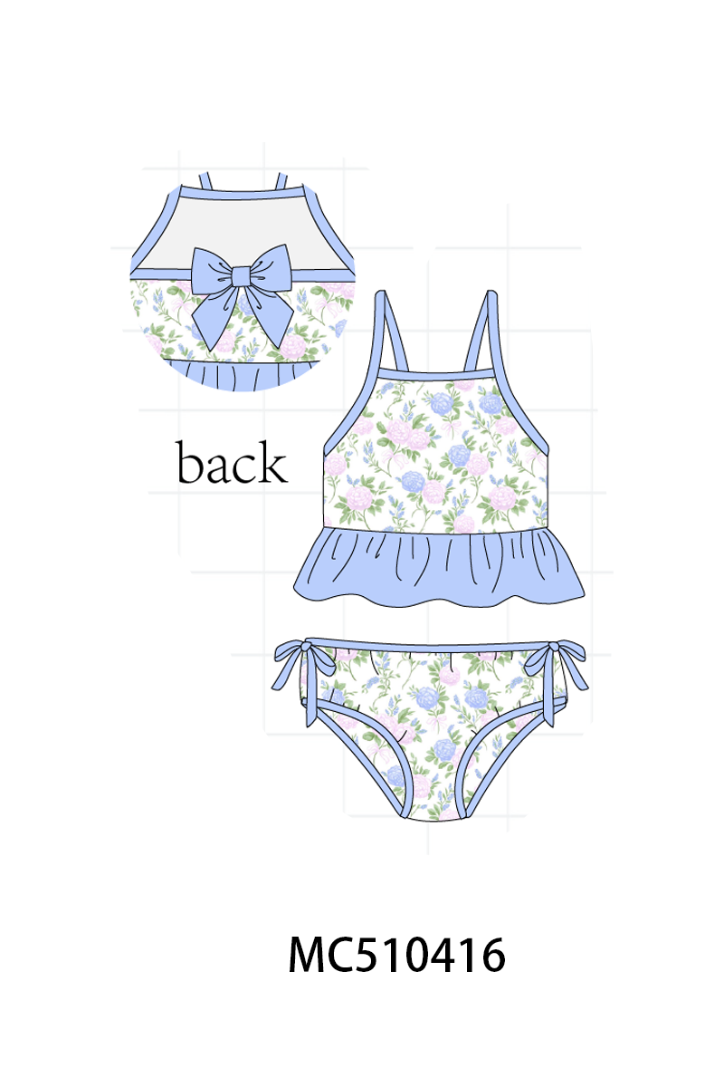 PO71 Blue floral blessed embroidery collection 1