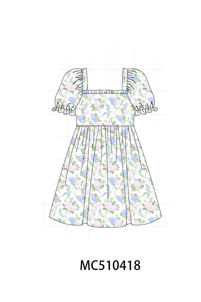 PO71 Blue floral blessed embroidery collection 1