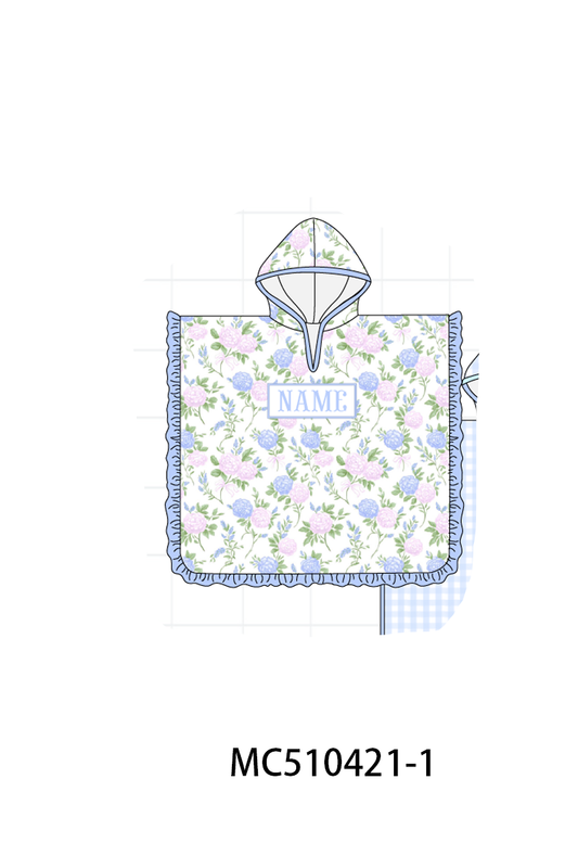 PO71 Blue floral monogram embroidery collection