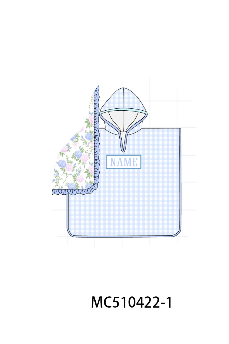 PO71 Blue floral monogram embroidery collection