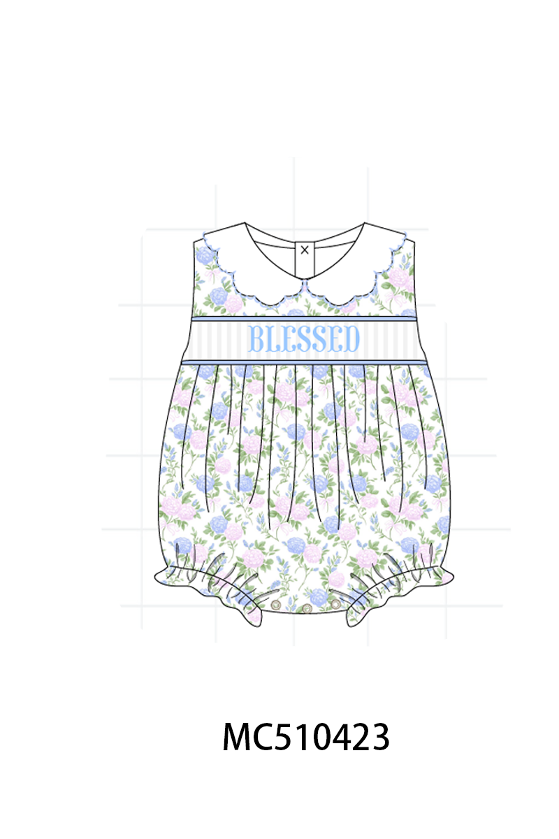 PO71 Blue floral blessed embroidery collection 2