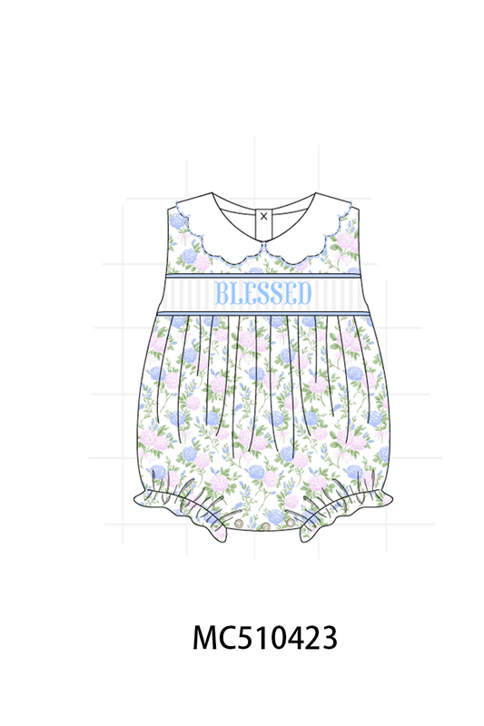 PO71 Blue floral blessed embroidery collection 2