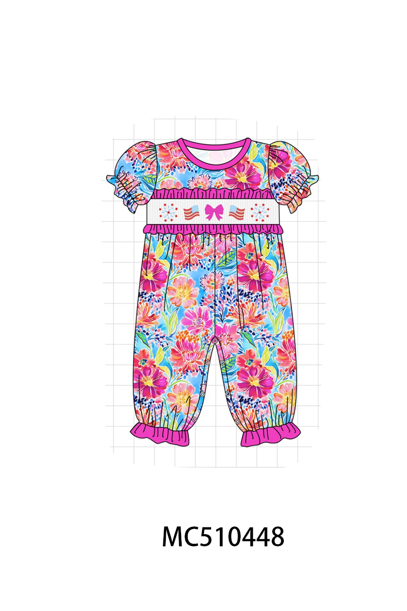 PO71 Bow flag fireworks smocked collection