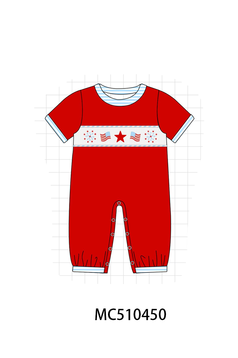 PO71 Bow flag fireworks smocked collection