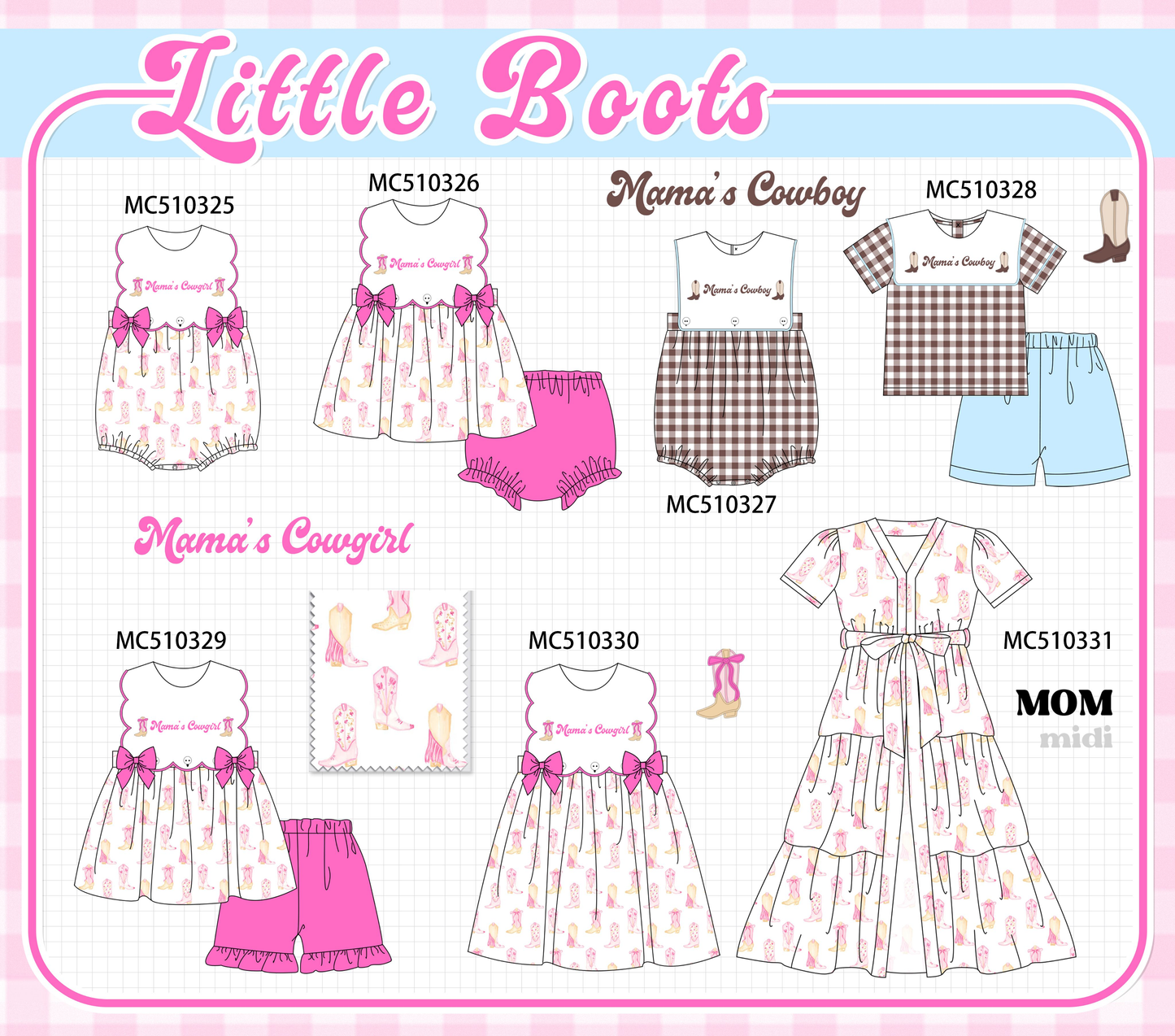 PO71 Mama's cowgirl cowboy embroidery collection