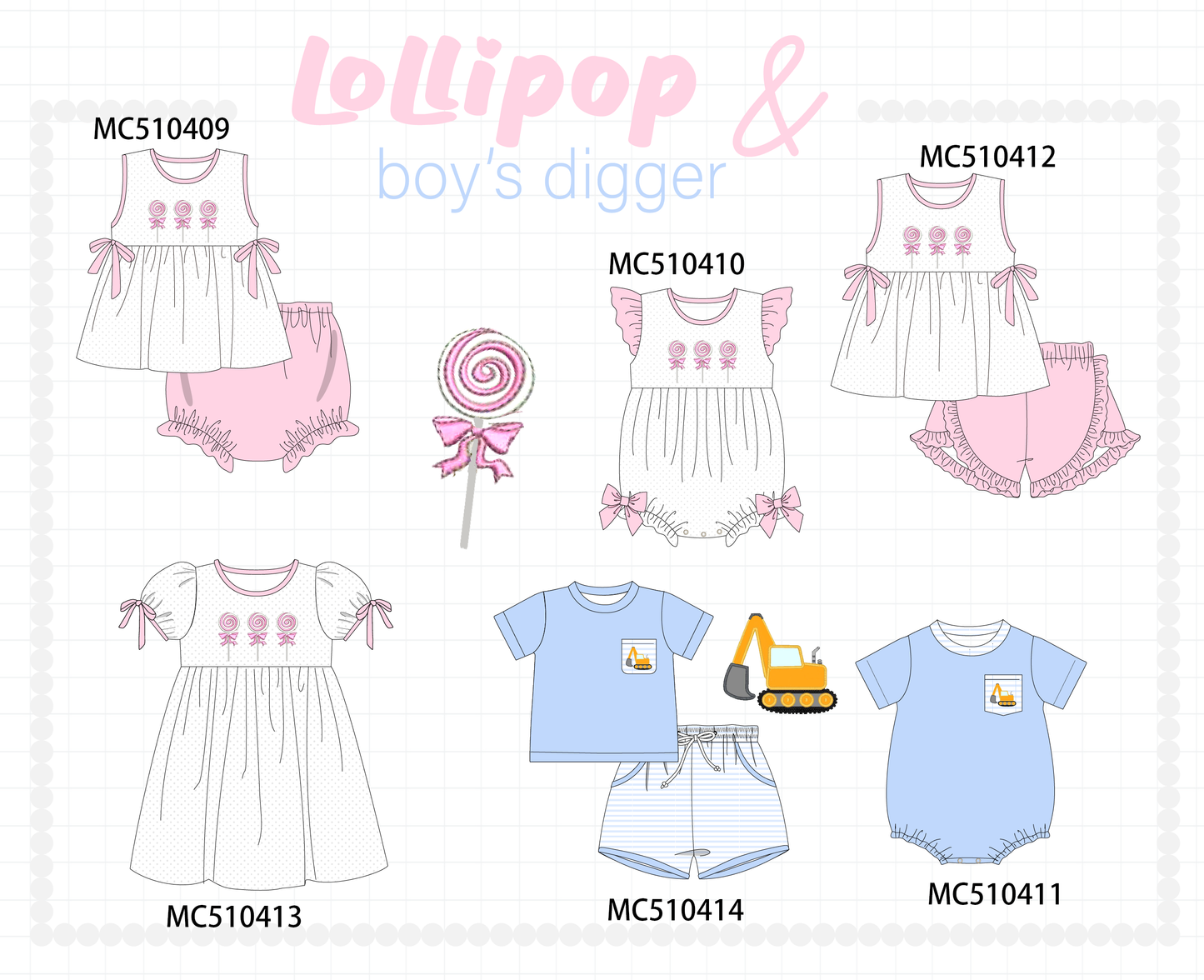 PO71 Pink lollipop embroidery collection
