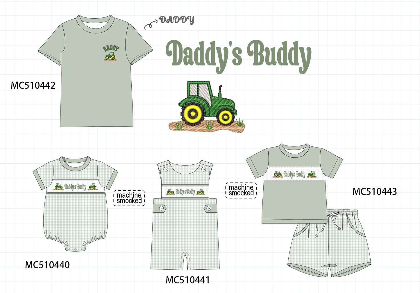 PO71 Sage daddy's buddy embroidery collection